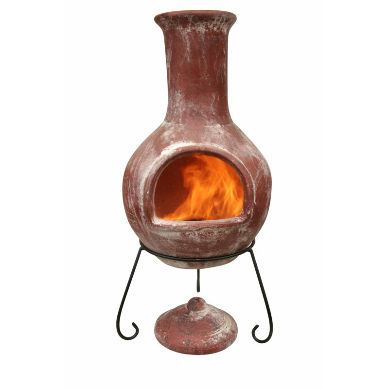 Colima Column Clay Chimnea, Red