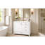 Ensemble de meuble-lavabo moderne 36 po avec ensemble de meuble-lavabo 36 po, armoire de rangement avec 1 porte à fermeture douce et 3 tiroirs à fermeture douce, structure en bois massif (blanc)