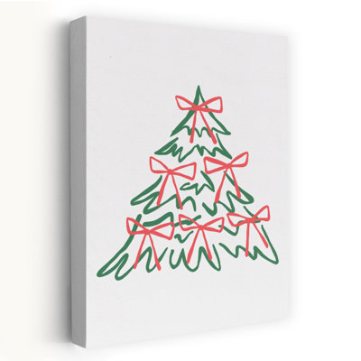Contemporary Art Classic Elegant Minimalist Christmas Tree Winter Wall Art by Jolly And Dash - Wrapped Canvas Print