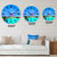 Coucher de soleil coloré dans différentes nuances de bleu - Horloge murale traditionnelle-59913700