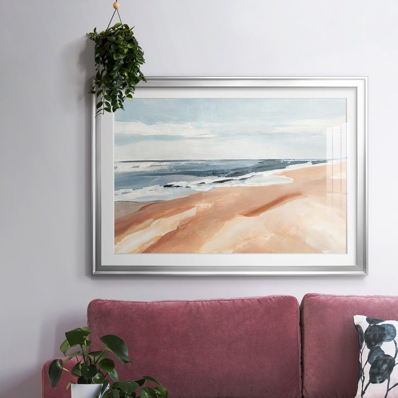 Salvo Beach I, reproduction d'art encadrée, Argent, H 19 po x l 27 po x P 1,5 po