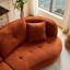 Canapé modulaire orange avec coussins amovibles, tissu durable, structure en bois massif, rembourrage en éponge haute densité