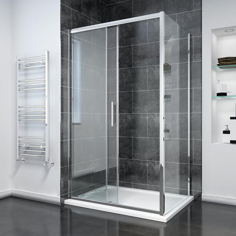 Oblak Rectangular Shower Enclosure with Tray, 190cm H x 160cm W x 80cm D