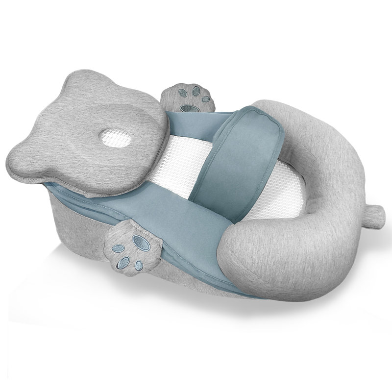 Coussin pour bébé, coussin d'allaitement amovible 4-en-1 pour coussin de soutien pour bébé, coussin de biberon réglable