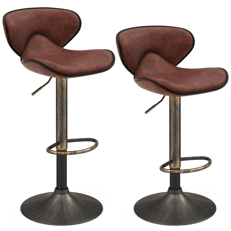 Annilee Swivel Upholstered Adjustable Height Bar Stool