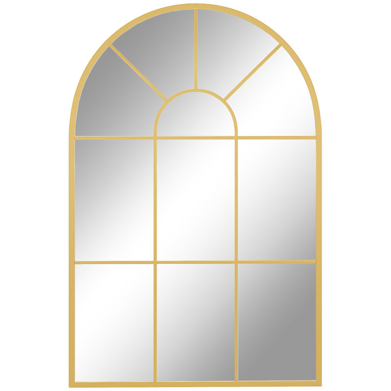 Metal Arch Mirror, 91cm x 60cm, Gold