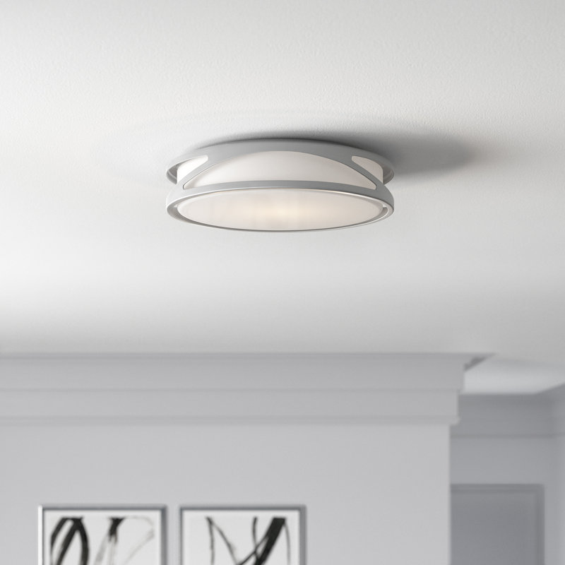 Lucia LED Flush Mount, Satin, 4" H x 14" W x 14" D, 3000K