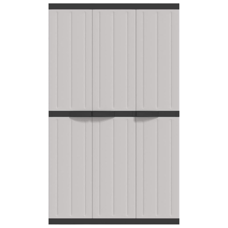 Plastic Single Storage Cabinet ( 165cm H x 97cm W x 37cm D), Black/Grey