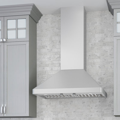 Ancona 30" Stainless Steel 600 CFM Ducted (Vented) Wall Range Hood with Baffle Filter