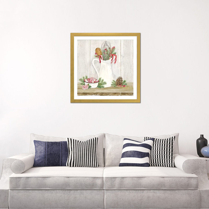 «Christmas Kitchen III» par Tara Reed - reproduction d'art, Papier doré, Blanc, H 24 po x l 24 po x p 1 po