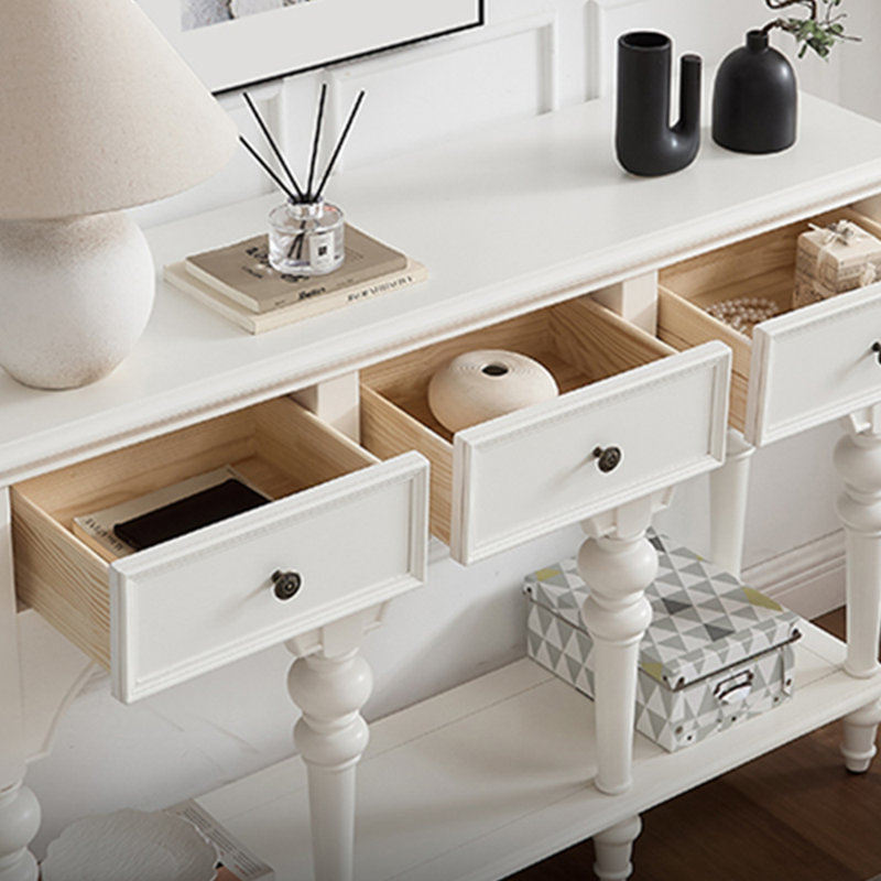 American-style simple console table, 36.2" H x 47.2" W x 15" D, Ivory