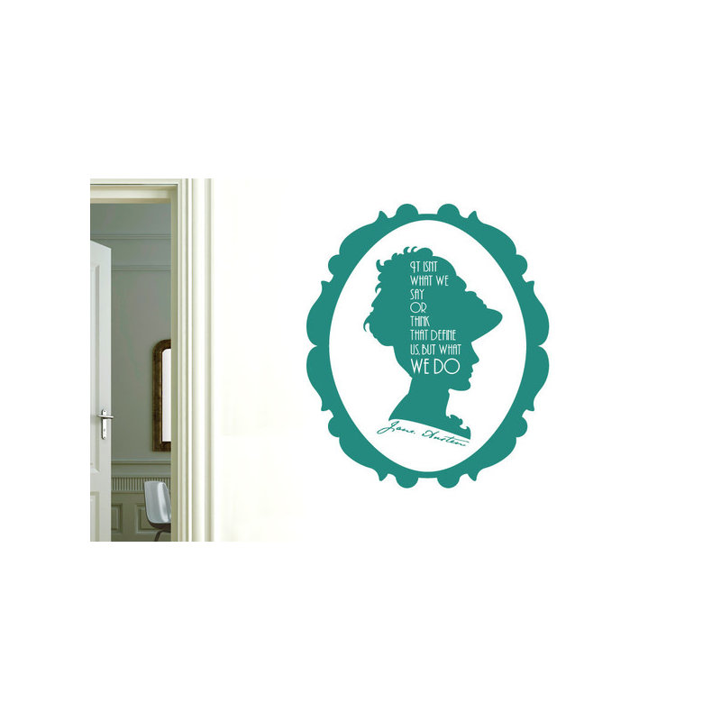 Jane Austen Wall Sticker, Dark Yellow