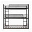 Triple lit superposé simple en métal, cadre de couchage empilable à 3 niveaux avec rails de sécurité, noir