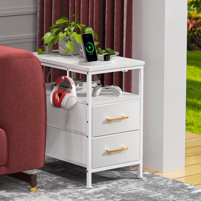Table de bout avec tiroirs et tablettes