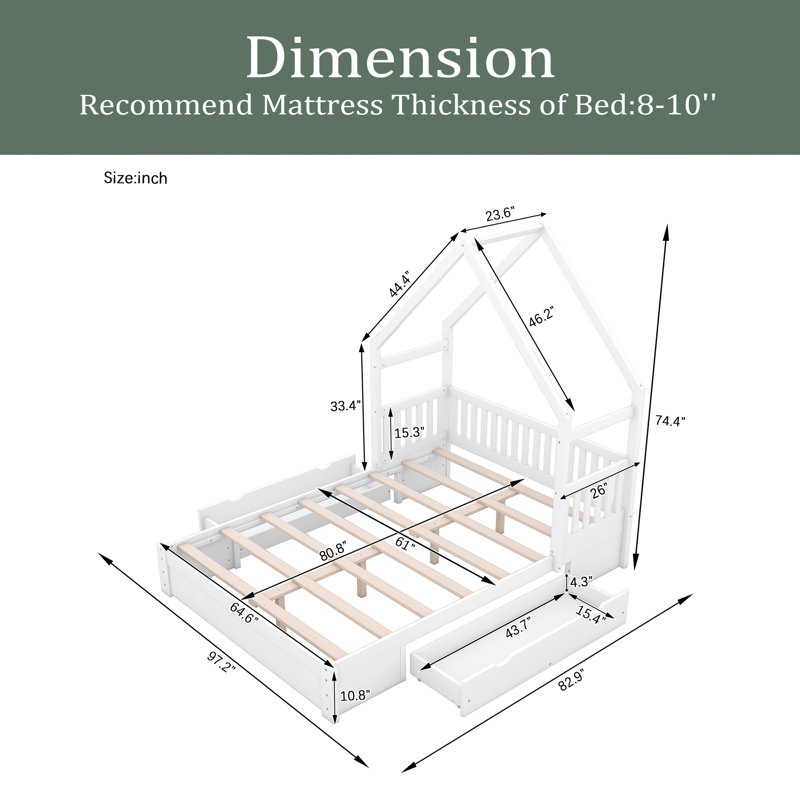 Lit plateforme avec rangement Wakia, Blanc