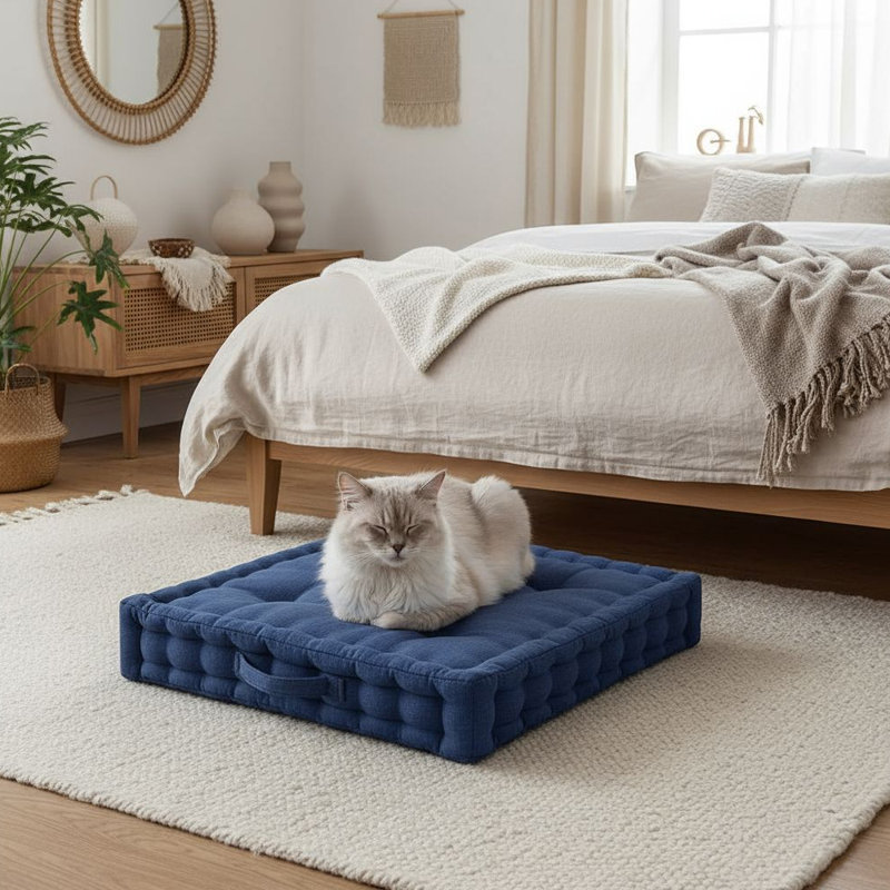 Coussin de sol carré de 24 po de largeur avec poignée