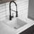 Quartz Top Mount Sinks 15.75'' L Single Bowl Kitchen Sink-100847445