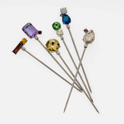 6 Piece Gem Cocktail Picks Stirrer Set