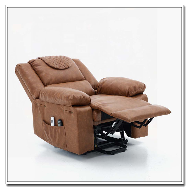 Fauteuil inclinable à télécommande chauffant et chauffant, Brun