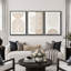 "Mid-Century Modern Boho" Duotone Beige Abstract Lines-73227860-119460496