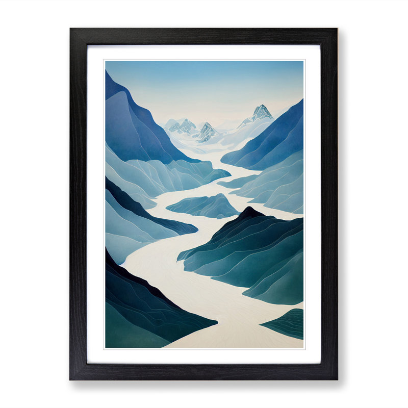 Neale Glacier Pathway - Picture Frame Print, 34cm H x 25cm W x 2cm D, Walnut
