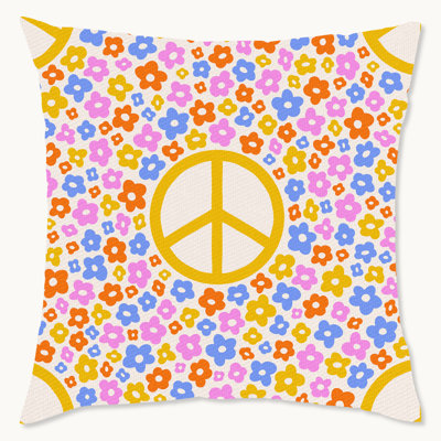 Coussin décoratif d'extérieur à imprimé rétro 18 po x 18 po Wynwood Studio