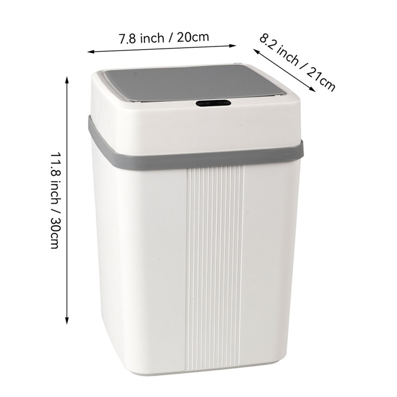 PP Motion Sensor Waste Bin - 12L, Whitee