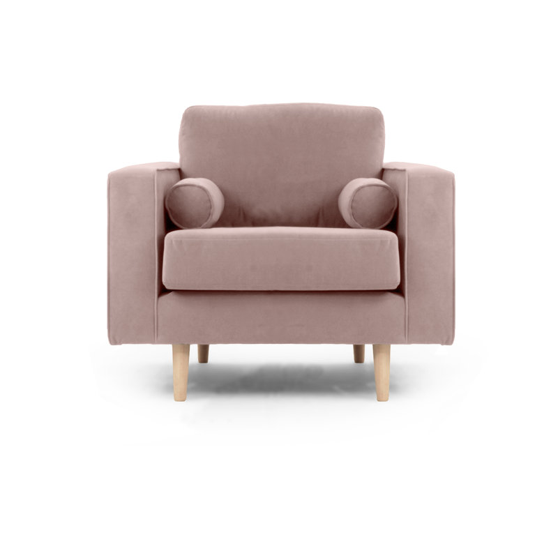 Boubacar Upholstered Armchair, Mustard, Natural