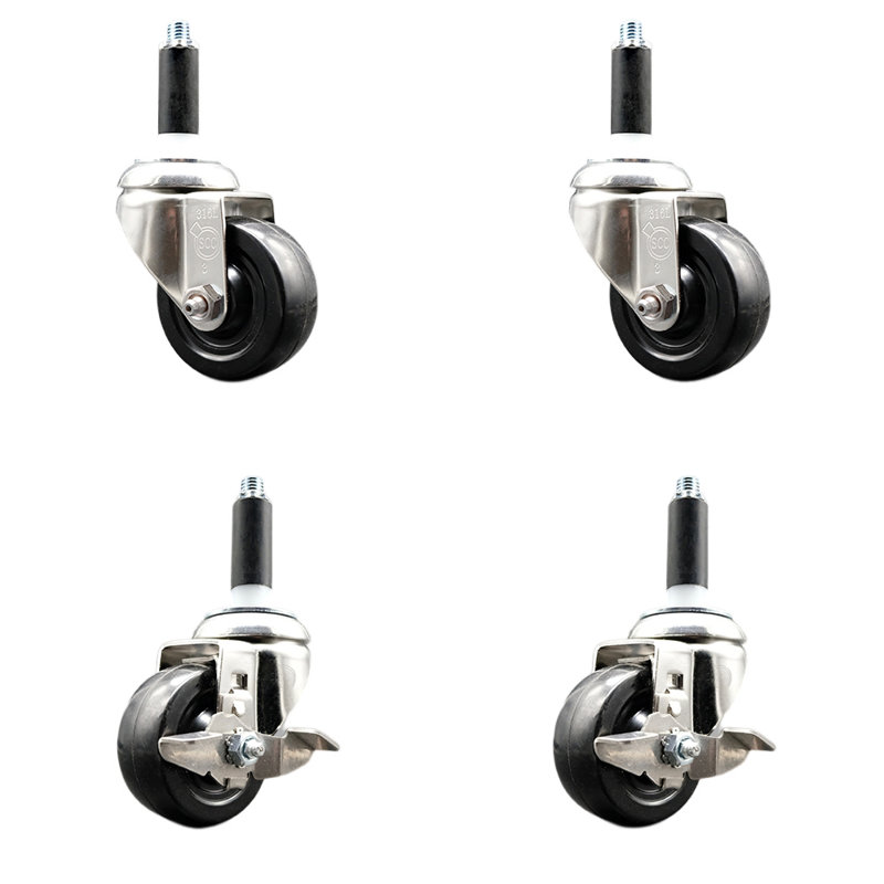 Ensemble de roulettes extensibles en caoutchouc souple