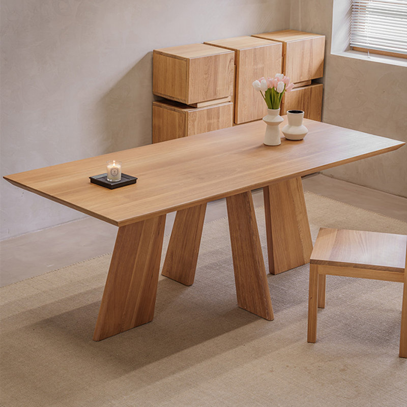 Table de salle à manger moderne et simple en bois massif, H 29,5 po x L 70,8 po x l 31,4 po