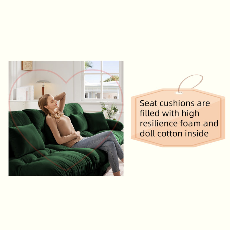 Comfortable Modular 4-seater Sofa With Convertible Footstool, Green