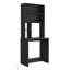 Bureau d'ordinateur Monroe avec quatre tablettes, finition en wengé noir, maximisant l'espace de travail et l'efficacité du rangement