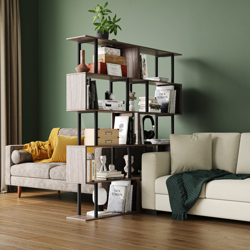 Nabaa Stylish Wooden Room Divider With Open Shelving For Modern Spaces, Brown