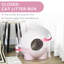 Bac à litière pour chat, de grande taille, à capuchon avec couvercle, pédale de sable qui fuit, odeur, rose, 20,23 po x 20 po 19 po, boîte, grand, couvercle et inclus