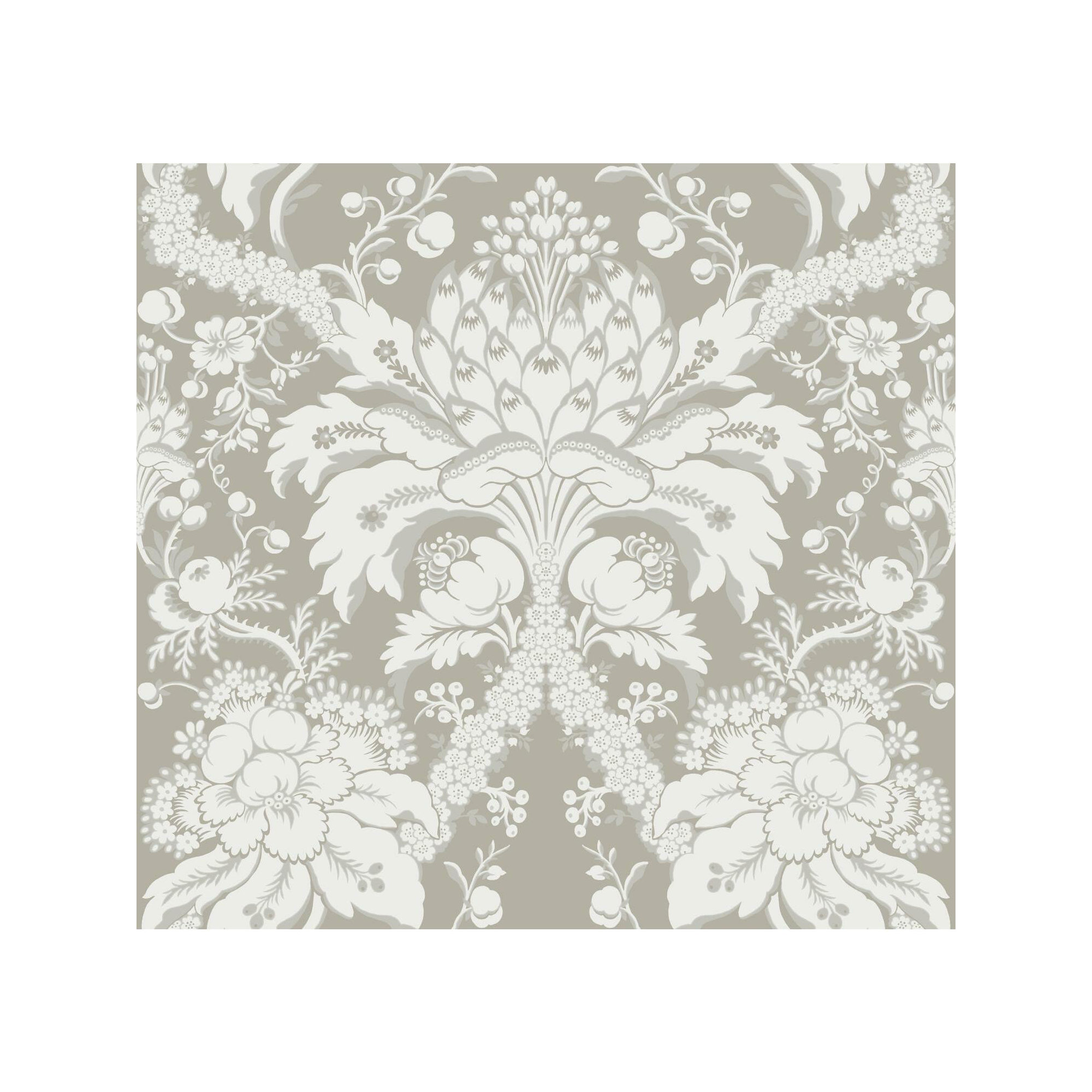 Damask Wallpaper, Beige