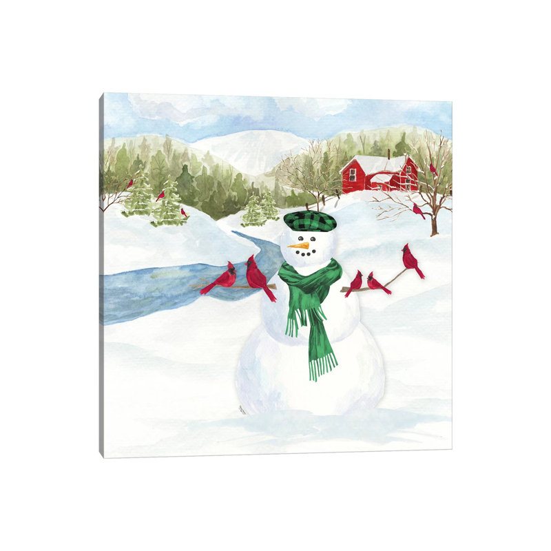 Snowman Christmas II by Tara Reed - Wrapped Canvas Print