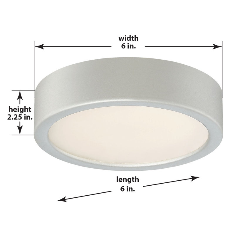 Plafonnier encastré 1 lumière Hilmar, H 2,25 po x l 6 po x P 6 po, argent