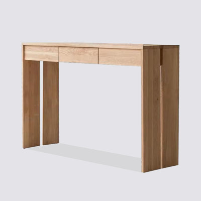 Nordic Vintage Pine Narrow Storage Bar Table