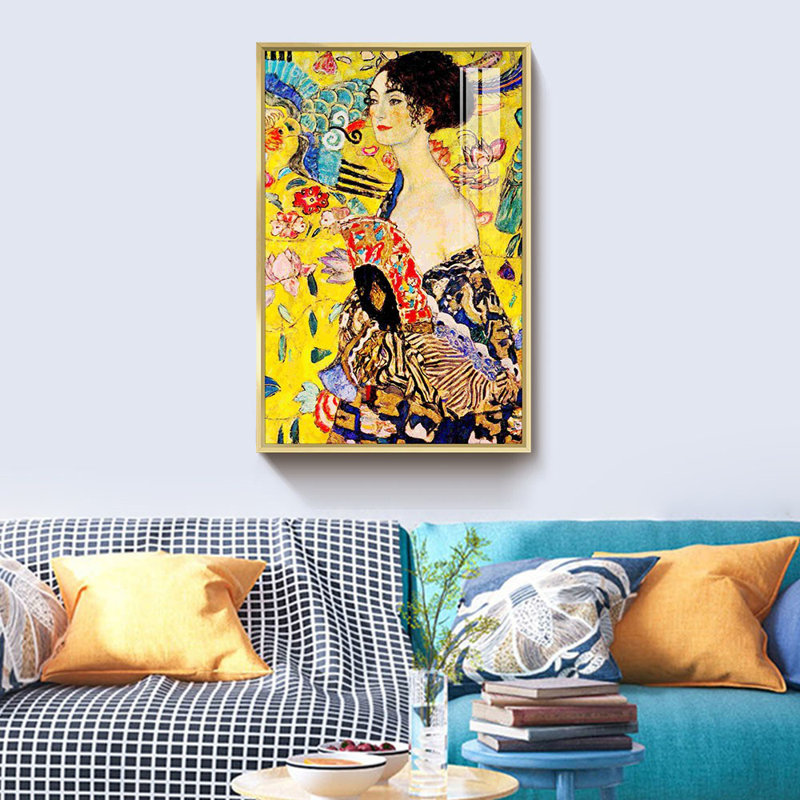 Klimt par Gustav Klimt - reproduction de cadre photo, L 16 po x H 24 po, Cadre doré