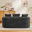 Causeuse courbée, petit canapé en chenille avec 3 coussins, canapé profond pour appartement, salon, aucun assemblage requis-1024443858-1024443870
