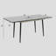 Table extensible de 47 po à 63 po, style marbre blanc, style industriel moderne pour salle à manger extensible 63 po, motif, pieds en métal noir 2 à 6