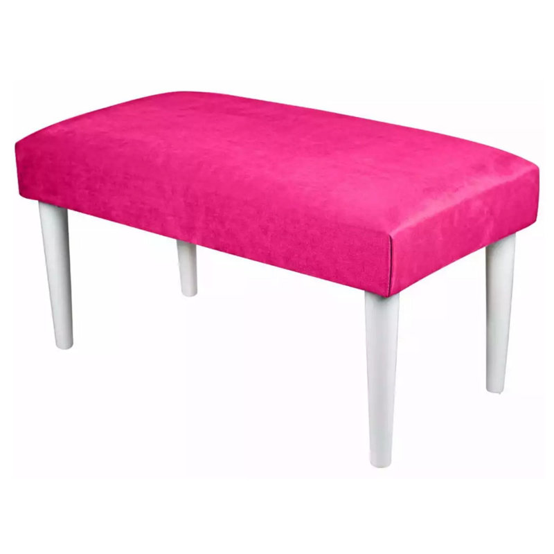 Mansbury Velvet Upholstered Bench, Pink, 45cm H x 150cm W x 35cm D