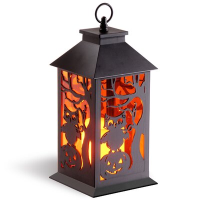 The Holiday Aisle® Owl and Pumpkin LED Lantern | Wayfair