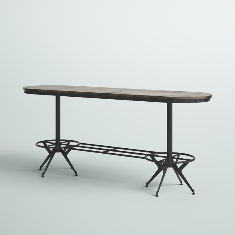 Cordova Pine Oval Solid Wood Top Metal Base Dining Table