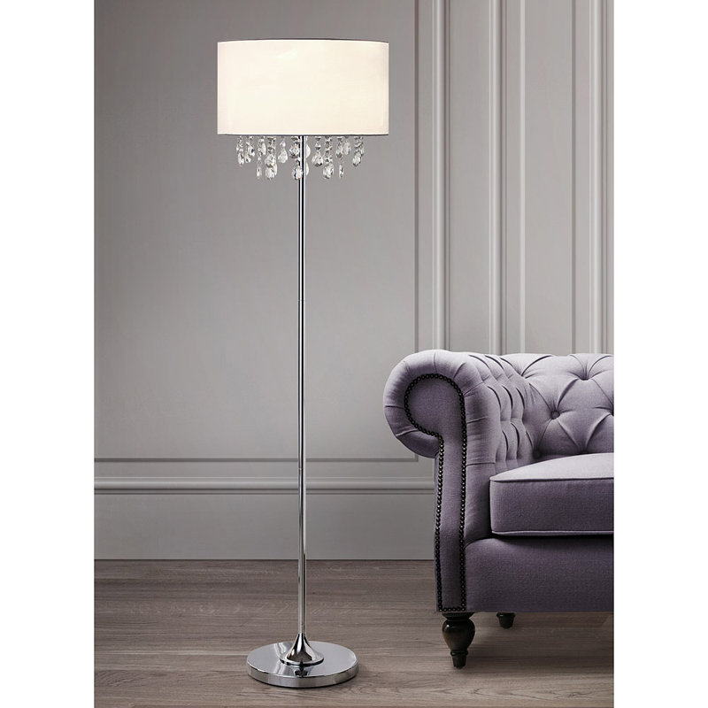 Elina 61'' Traditional Floor Lamp, Chrome