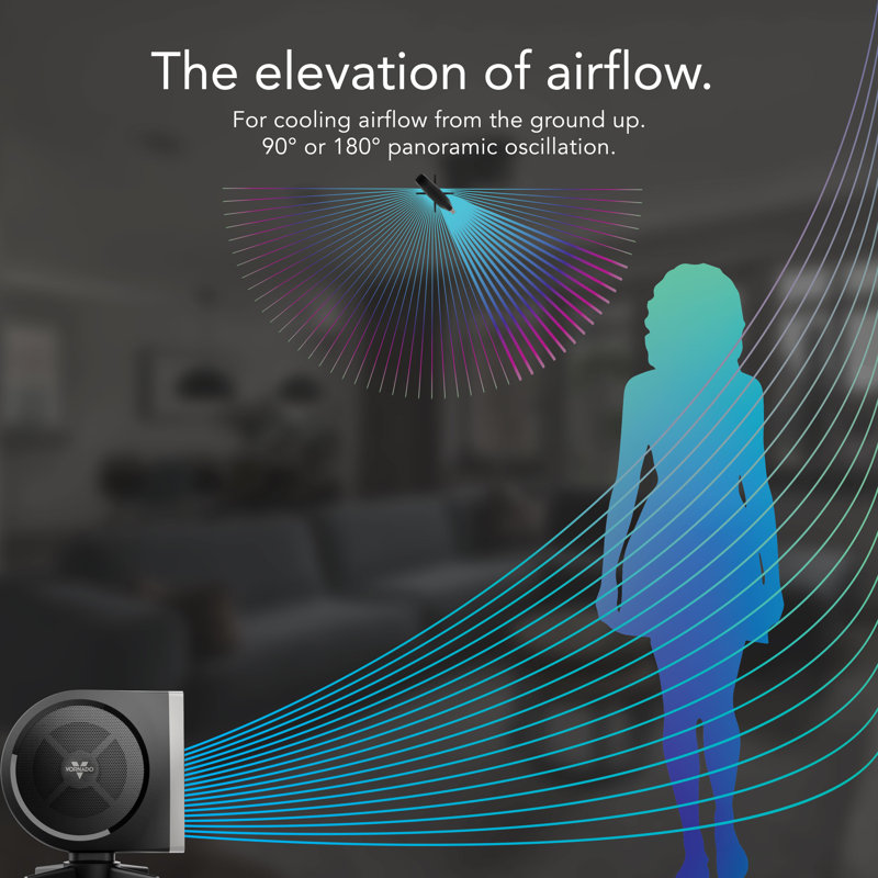Vornado Strata 18 in. 5-Fan Speeds Floor Fan in Black with Oscillation