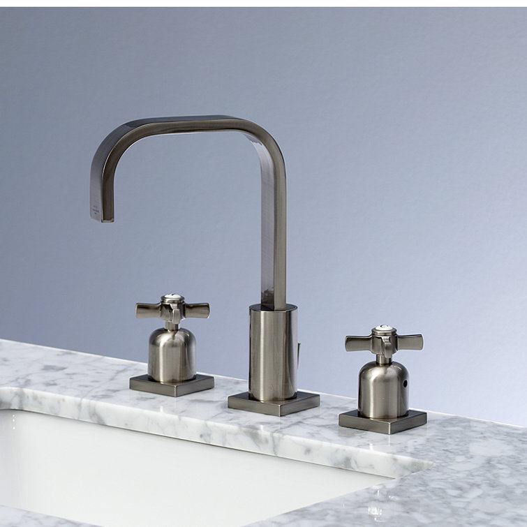 Kingston Brass Millennium Two-Handle 3-Hole Deck Mount Widespread Bathroom Faucet with Retail Pop-Up Drain