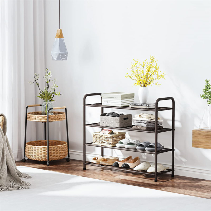 12 Pair Shoe Rack, Dark Grey