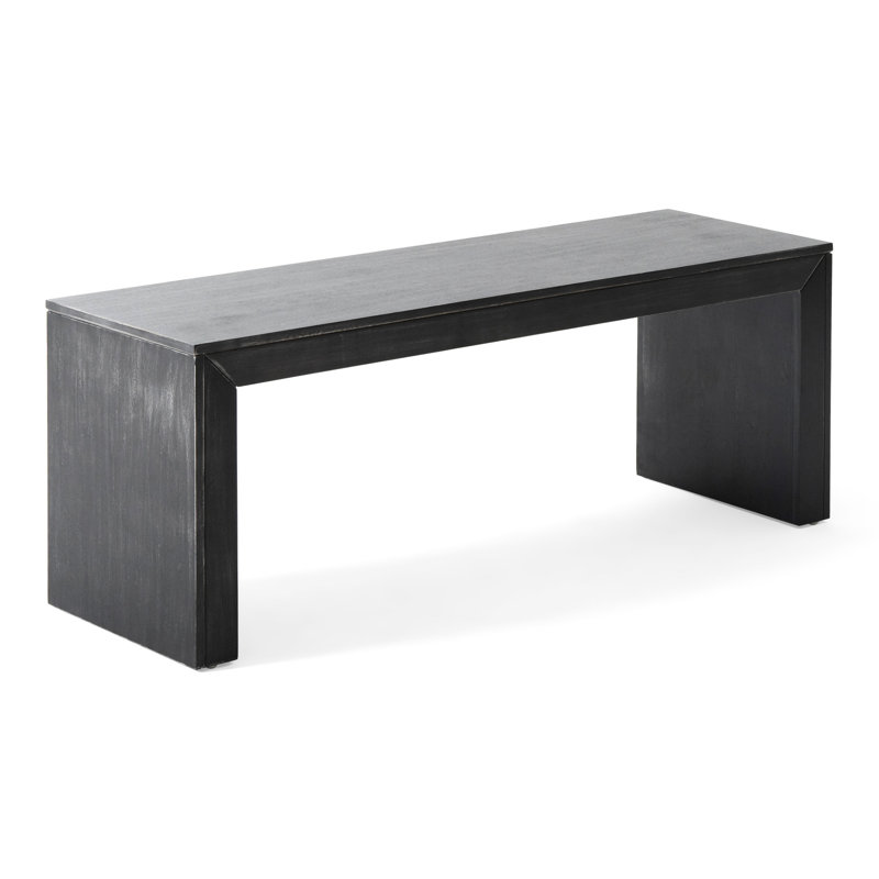 47,79 po. Long banc en bois noir, décor et polyvalent, assemblage rapide, hauteur 17,48 po, esthétique, durable et facile à installer