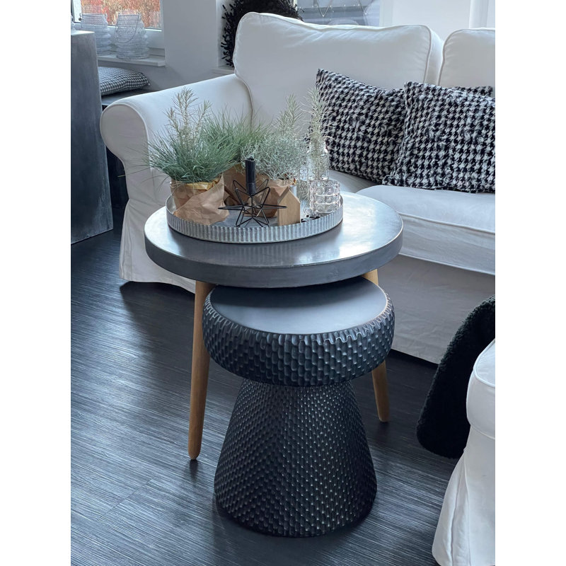 Myrie Fiberstone Outdoor Ottoman, Black